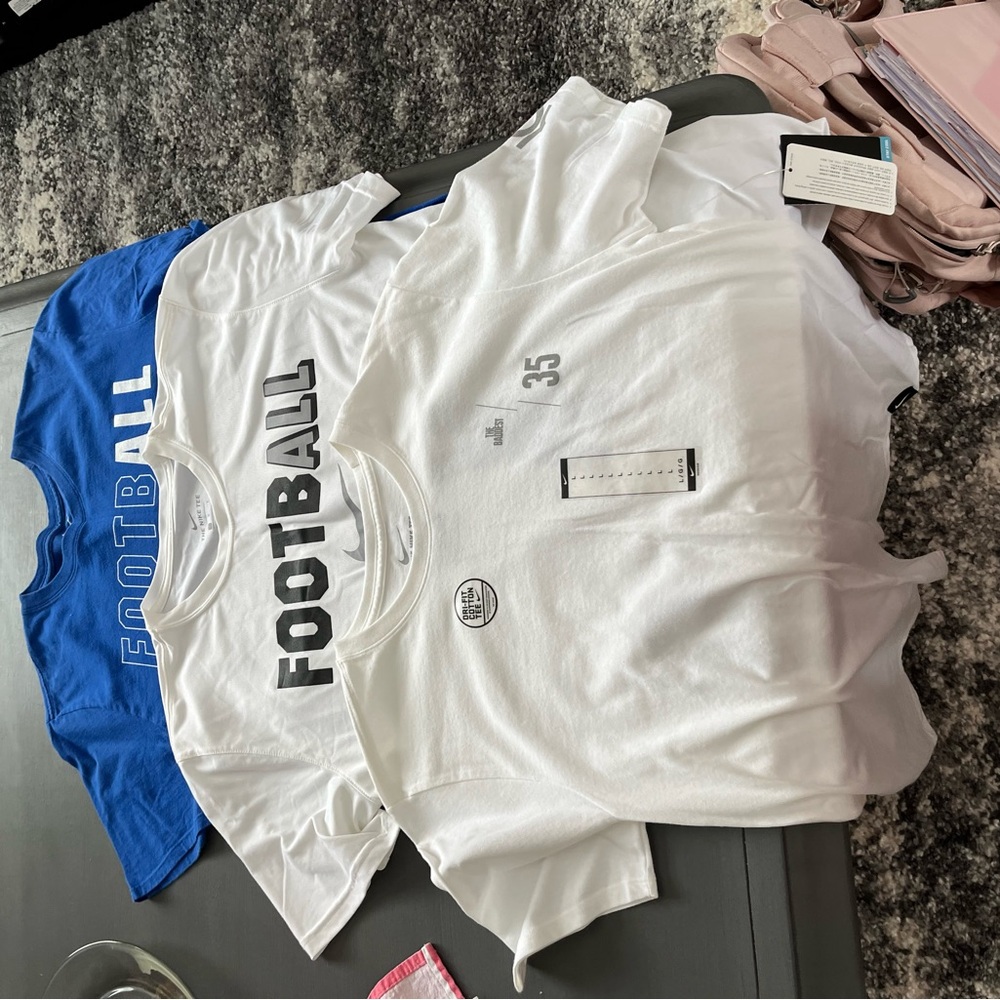 Nike Kids Football Tee - White and Blue